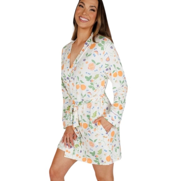 IN MY SUNDAYS SUMMER SPRITZ FRUIT PRINT MODAL ELASTANE LOUNGE ROBE